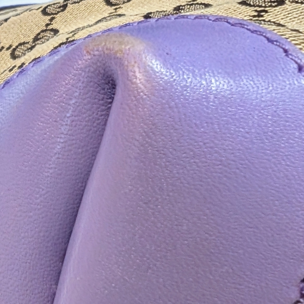 Gucci Monogram Craft Sm. Tote With Detachable Pouch - Beige With Lavender Trim🔥 - Picture 7 of 16